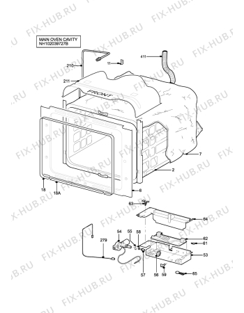 Взрыв-схема плиты (духовки) Parkinson Cowan SG405RGRL - Схема узла H10 Main Oven Cavity (large)